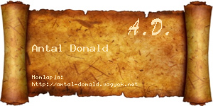 Antal Donald névjegykártya