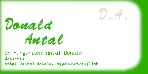 donald antal business card